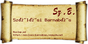 Szőlősi Barnabás névjegykártya